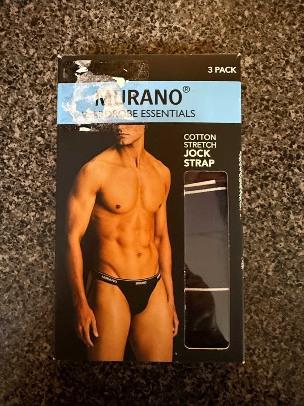 Murano men’s Black Cotton Stretch Jockstraps - 3 Pack
